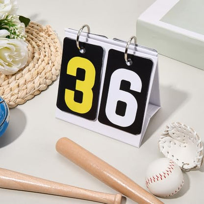 CREATCABIN Flip Scoreboard Small Scoreboard Score Keeper Table Top Scoreboard Flipper with Detachable Numbers for Basketball Tennis Badminton Volleyball Baseball Soccer for Competition 4x4 Inch