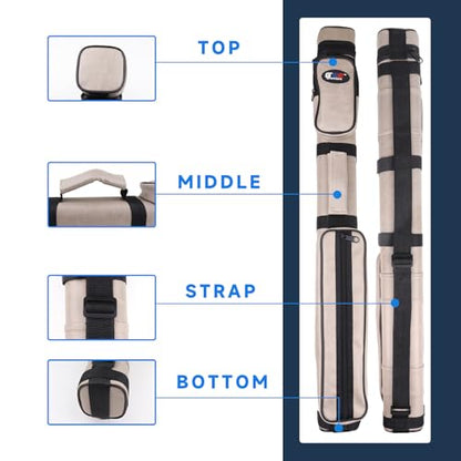 GSE Games & Sports Expert 2x2 Deluxe Hard Billiard Pool Cue Stick Carrying Case, Billiard Cue Case, Billiards Accessories (Several Colors Available) - color: Square - Dark Grey
