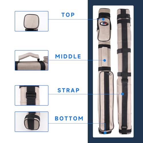 GSE Games & Sports Expert 2x2 Deluxe Hard Billiard Pool Cue Stick Carrying Case, Billiard Cue Case, Billiards Accessories (Several Colors Available) - color: Square - Dark Grey