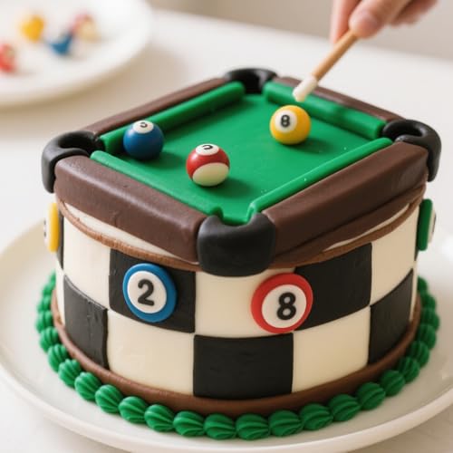 Mini Billiard Balls Set Resin Casting Mold, Pool Table Triangle Ball Rack Silicone Molds for Cake Decoration Candy Cupcake Topper Cake Polymer Clay Crafts Epoxy Resin
