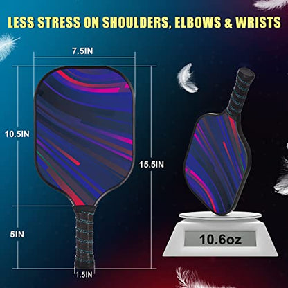 Dulce DOM Pickleball Paddles Set of 2/4 - USAPA Approved, 4 Indoor Outdoor Pickleball Balls, Fiberglass Surface Paddle Racket with Cover Bag, Ideal Training Equipment Gift for Men & Women - color: Dark Purple*4