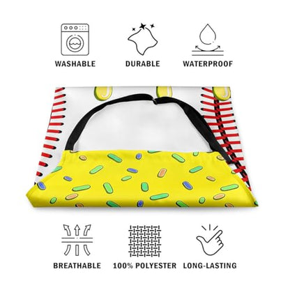 Castle Fairy Ice Cream Drip Baseball Kids Kitchen Apron - color: White Yellow