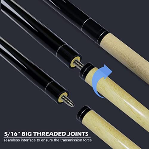 Pool Sticks Set of 4 and Pool Sticks Set of 2 with 13mm Cue Tip 58" Pool Cue with Rubber Anti-Skid Sleeve - color: POOL CUES SET OF 4