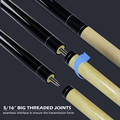 Pool Sticks Set of 4 and Pool Sticks Set of 2 with 13mm Cue Tip 58" Pool Cue with Rubber Anti-Skid Sleeve - color: POOL CUES SET OF 2