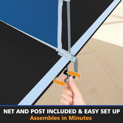 Ping Pong Table Top for Billiard Table, 9FT Foldable Table Tennis Table Topper for Pool Table, Indoor Outdoor Table Tennis Conversion Top w/Net & Premium Foam Padding