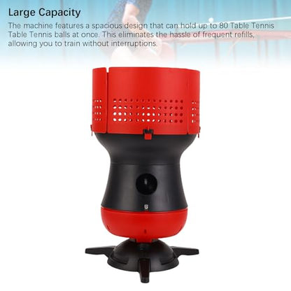 Multi Function Table Tennis Ball Machine 80 Ball Capacity Auto Robot Wireless Remote Adjustable Speed Frequency Spin Angle Home Club Professional Training Beginners