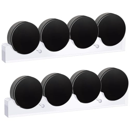2 Pcs Hockey Puck Display Case Acrylic Ice Hockey Display Holder Shelf Wall Mount Storage Rack for 4 Pucks for Collecting Pucks Room Decoration