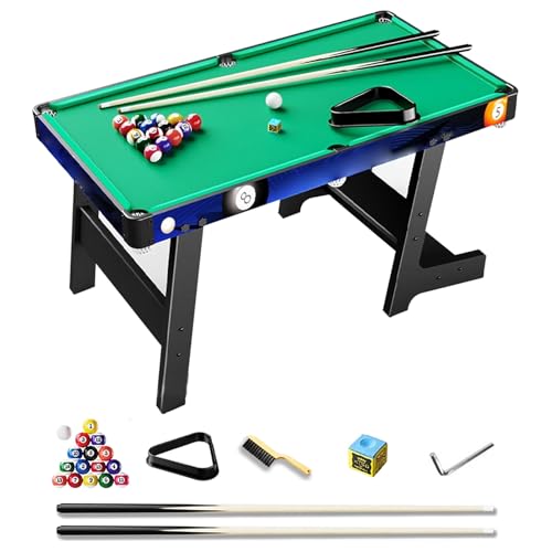 Compact Folding Pool Table, Portable Billiards Table, Strong and Resilient Ideal for Game Rooms, Basements, and Entertainment Spaces
