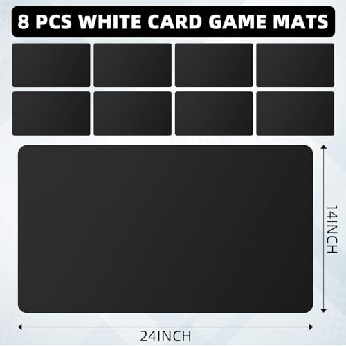Yexiya 8 Pcs Card Game Mats 14 x 24 Inch Sublimation Blanks Playmat for Trading Board Game Smooth Rubber Playing Mat for Games, Mouse Pad (Black) - color: Black