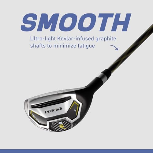 Precise M8 Men's 17-Piece Golf Set – Kevlar Graphite Shafts | Driver, Woods, Hybrids, Irons (6-SW), Putter, Stand Bag, 4 Headcovers & Rainhood