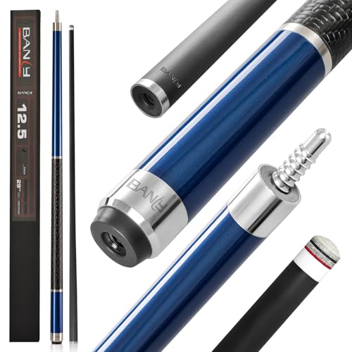 Banly Carbon Fiber Pool Cue Stick - Billiard Pool Stick for Adults, Low Deflection Pool Stick with Metal Ring Professional Cue Stick with Box Case - color: Blue