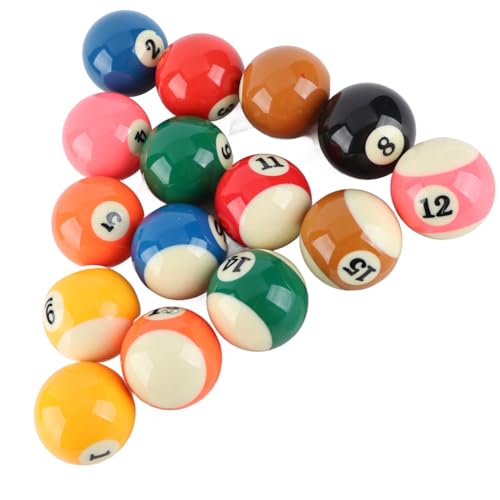 Asixxsix Regulation Pool Balls, Scratch Long Color Life Billiard Balls, Billiards with 16 Piece Resin Set for Home Parties Parents and Kids Different Players