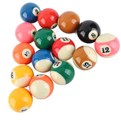 Asixxsix Regulation Pool Balls, Scratch Long Color Life Billiard Balls, Billiards with 16 Piece Resin Set for Home Parties Parents and Kids Different Players