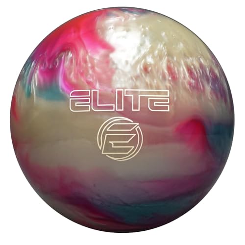 ELITE Star Polyester Bowling Ball - Customizable with Basic Drilling & Engraving Options - Great for Spare Shooting, League, Straight Bowlers - Beginner Entry Level - color: Pink/White/Sky Blue, size: 14 lbs