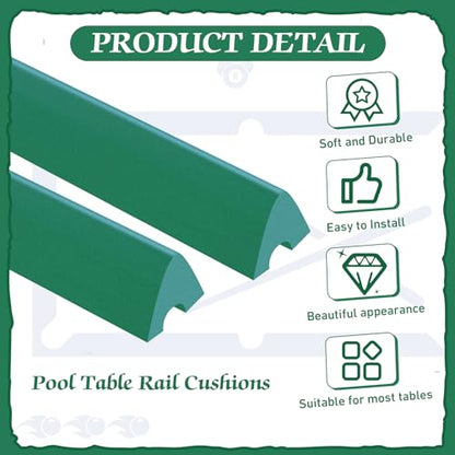 Mixweer Billiard Cloth for 8 ft Pool Table Pre Cut Felt with 6 Cloth Strips and 6 Pool Table Rubber Bumpers for Bars, Clubs, Hotels Replacement - color: Green