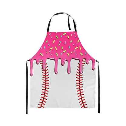 Castle Fairy Ice Cream Drip Baseball Kids Kitchen Apron - color: Rose Pink