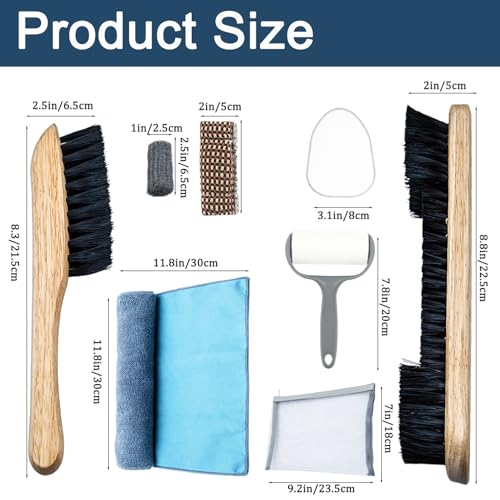 Pool Table Brush for Felt, Pool Table Cleaning Kit with Pool Cue Shaft Cleaning, Pool Cue Smoother and Burnisher, Cloth and Pool Stick Slicker, Ferrule Polishing Cotton Billiard Pool Accessories