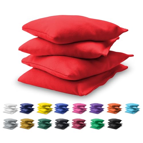 GoSports Cornhole Bean Bags Set of 4-16 Colors Available - Regulation All Weather, Mix and Match - color: Red