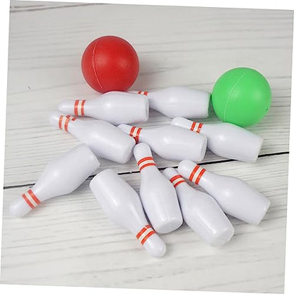 2sets Mini Bowling Model of Simulated Bowling for Mini House Decoration Creative and Realistic Accessory for Photography and Play