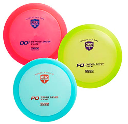 Discmania Originals C-Line Disc Golf Driver Set – FD, PD, DD3 – 3 Pack Disc Golf Set of Drivers 173-176g (Colors Will Vary)