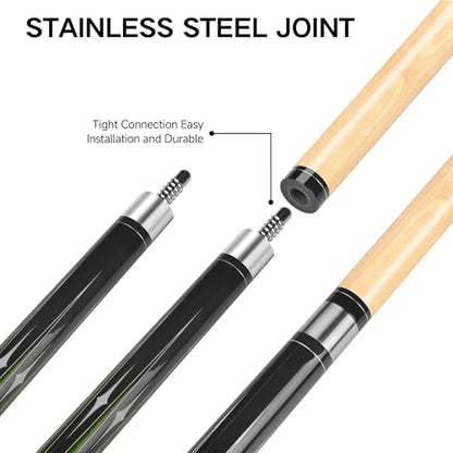 HomeSeason Pool Cue Stick 58" Billiard Cue Sticks 3D Printed Grip Professional Low Deflection Pool Sticks Maple Wood Pool Sticks 13mm Tip - color: 4-Pack-18/19/20/21oz