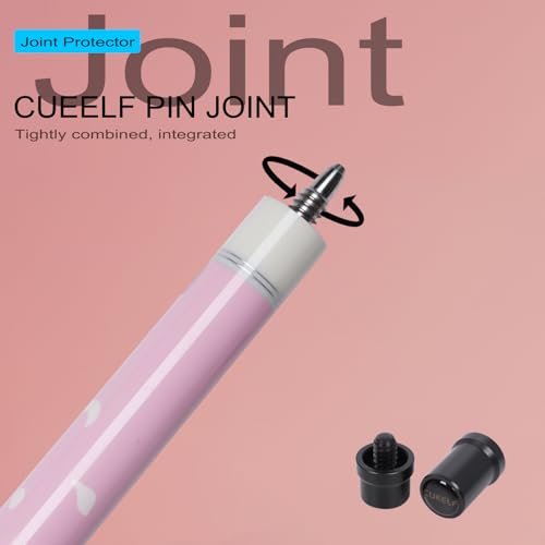 CUEELF Pink Pool Cue Stick 58inches Canadian Maple Billiard Cue Sticks Professional Pool Stick Gifts for Women and Ladies - color: Pink+Black, size: 21 oz