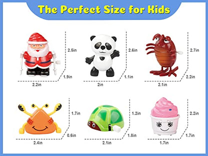28 Pieces Assorted Wind-up Toys for Kids, Wind Up Animals Bulk Flipping Walking Jumping Swimming Clockwork Toys Stocking Stuffers for Kids, Xmas Gifts