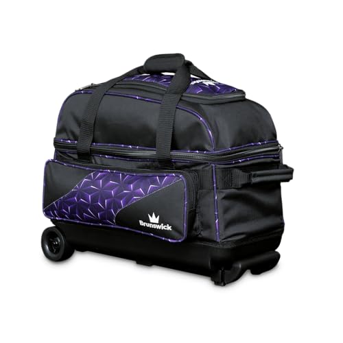 Brunswick Zone Double Roller Bowling Bag - color: Purple Prism