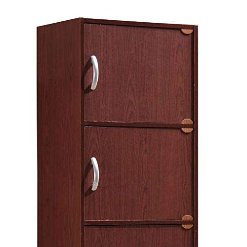 Hodedah 5-Shelf, 5-Door Bookcase in Mahogany - color: Mahogany