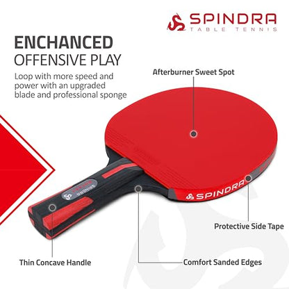Rocket Performance Level Ping Pong Paddle, Intermediate/Advanced Table Tennis Paddle with 2MM Offensive Rubber, 2MM Afterburner Sponge, Included Protective Case to Accelerate Your Game