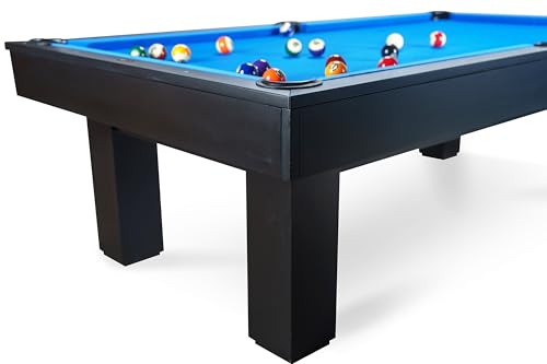Regal Slate Billiard Pool Table with Professional 1" Thick 3 pcs Slate (Sleek Ebony, 7FT and 8FT) - size: 7FT Without Installation