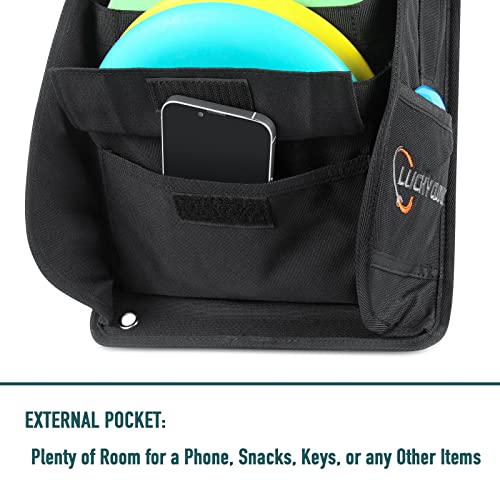 LUCKY CLOVER Disc Putter Pouch: Disc Golf Accessory Pocket Pouch, Secure to Cart Handle with Strap, Fits Most Carts