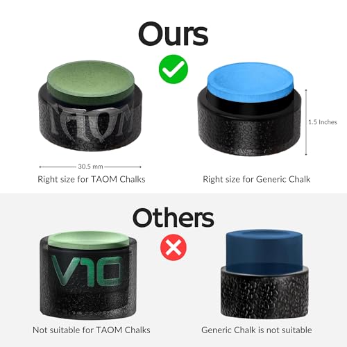 Beer City Billiards Pro Series Circle Pool Chalk Holder - for Use with TAOM Pyro or TAOM V10 Chalk - style: Circle w/TAOM V10 Chalk (Green)