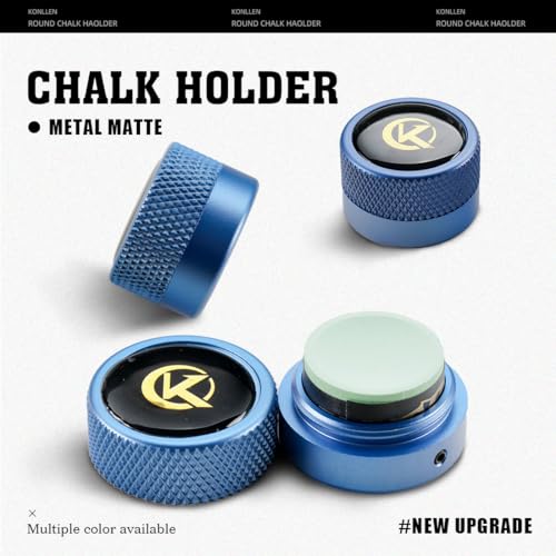 KONLLEN Round Pool Chalk Holder Pool Billiards Accessories Portable Multifunctional Sturdy Pool Cue Accessories - color: KL Upgrade Round Holder-Blue