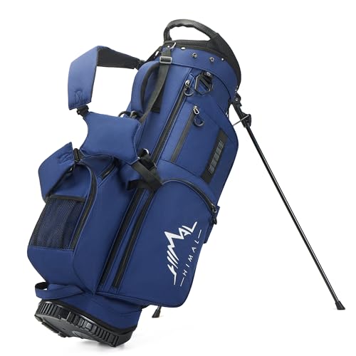 uniHimal Lightweight 7-Way Golf Stand Bag for Men & Women | Carry Bag, Multiple Pockets, Dual Straps - color: blue