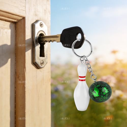 AUEAR, Bowling Pin Keychain Sport Keychain for Backpack DIY Craft Accesories - size: 24 Pack