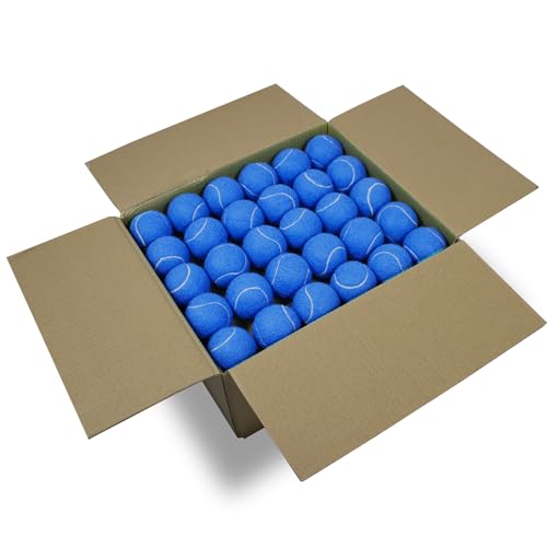 SHYUJAJIE Tennis Balls, 90 Pack Training Tennis Balls Bulk, High Elasticity Practice Tennis for Beginner, Exercise Playing Balls for Pet Dog - color: Dark Blue