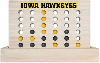 Rico Industries NCAA Mini Travel Team 4 in A Row Mini Game- Wooden, Team Colors, 5.5" x 8" (Iowa Hawkeyes) - style: Iowa Hawkeyes