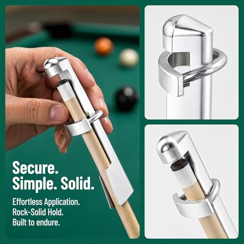 2 Sets Pool Cue Tips Replacement Kit, Stainless Steel Billiard Stick Repair Tool, Easy to Use Clamp Fastener, for Snooker, Professional Billiards Table Accessories