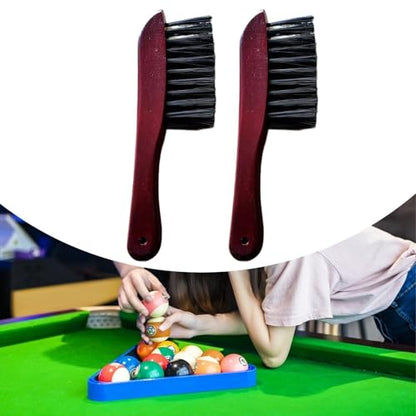 Snooker Table Brush Wooden Handle Billiards Table Rail Brush Cleaning Tool for Household, Dark Red