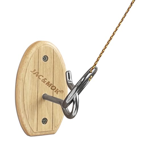 Hook and Ring Toss Game Swing Game DIY Kit -Stainless Steel Ring, Polyester Rope and Hardware - style: short board - yellow 1