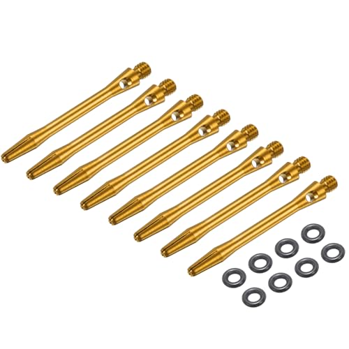 PATIKIL Aluminum Dart Shafts 2BA Thread Dart Stems Replacement Accessories with Rubber Rings for Steel Tip - color: Gold, size: 45mm