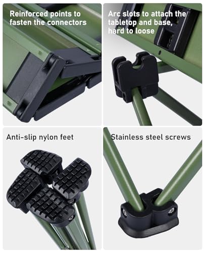 iClimb Ultralight Compact Camping Folding Table with Carry Bag (Green - S) - color: Green, size: Small