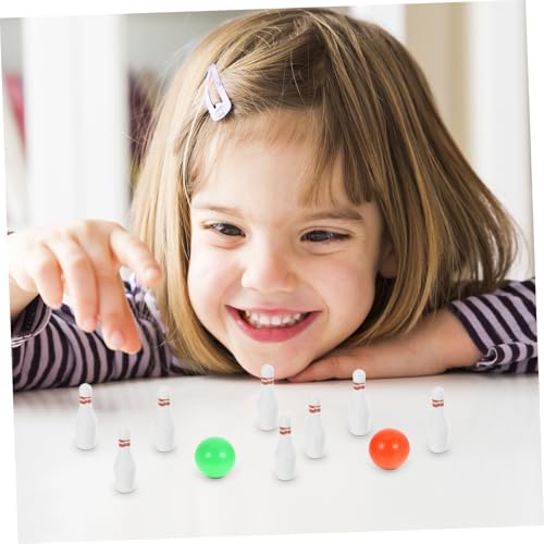 minkissy Miniature Mini Bowling Set for Dollhouse Decor Pins and Balls Tabletop Game Compact Miniature Bowling for Family Entertainment Easy to Store and Operate