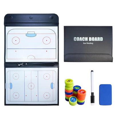 Joyeee Ice Hockey Tactics Board for Kids & Adults, Magnetic Coaching Board, Ice Hockey Equipment for Men, Boys and Ice Hockey Enthusiast, Christmas Ice Hockey Gifts for Men Father - color: #04 Folding Ice Hockey Board