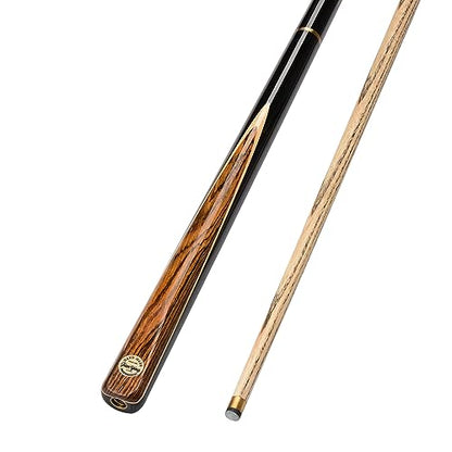 57" 3/4 Jointed Billiard/Pool/Snooker Cue Set 5 Face-Spliced Ash Shaft with A Leather Cue Case - color: Burl Butts