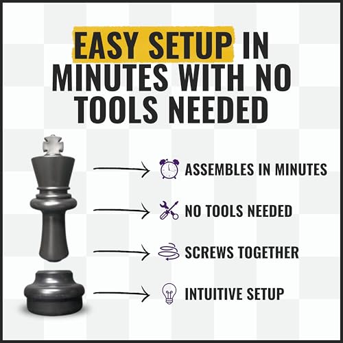 MegaChess Giant Chess Set Game with 25" Tall King - A Large Chess Set Yard Game for Families Looking for Outdoor Jumbo Games - 32 Large Pieces Made from Durable HDPE (Plastic Board Included)