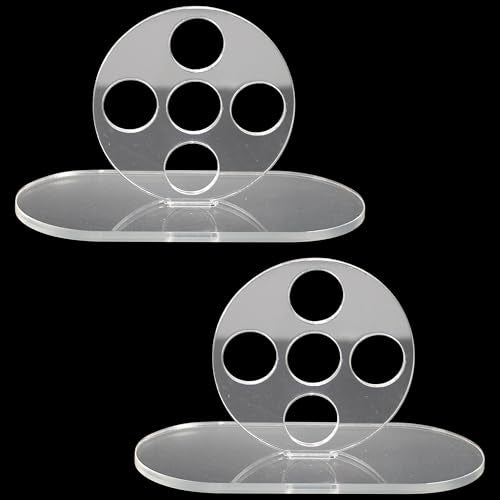 2PCS Billiard Training Aids Cue Ball Trainer Stroke Tool, Pool Angle Shot Equipment Aim Practice Exerciser w Non-Slip Base, Transparent 5 Hole Design Snooker Rod Helper, Accuracy Control for Beginner