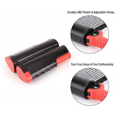 Retractable Table Tennis Net Set, Portable Clip-On Ping Pong Net for Any Flat Surface, Tool-Free Setup with Durable Plastic Construction - color: Black