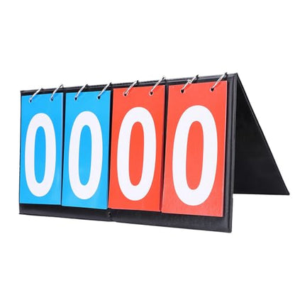 Portable Flip Digital Scoreboard 2 3 4 Digit Counter for Soccer Basketball Table Tennis Compact Desktop Design with Clear Display - size: four digit scoreboard